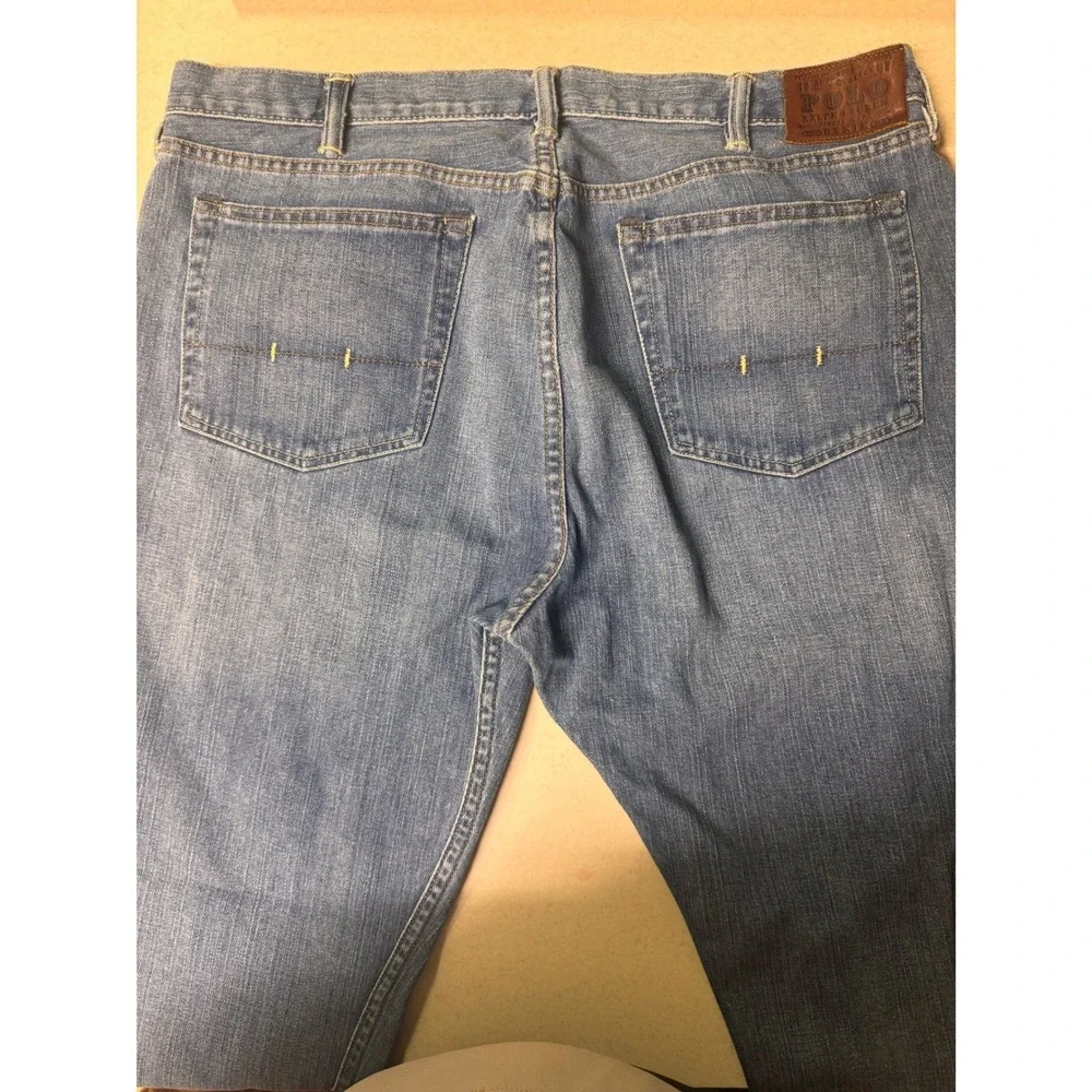 Polo Ralph Lauren Mens Straight Leg Jeans 38x32 Medium Wash Blue 100% Cotton